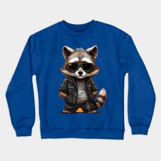 cool raccoon rapper Crewneck Sweatshirt